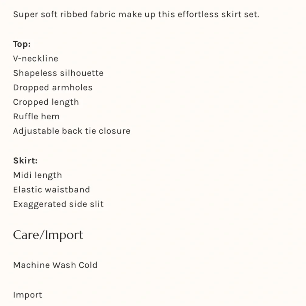 NWT Free People 2 pc Skirt Set, Small - Picture 7 of 8